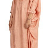 THEA DRESS SILK / CORAL WINE