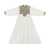DELFINA WITH SINDHI EMBROIDERY - UNDYED/GOLD AND GREY