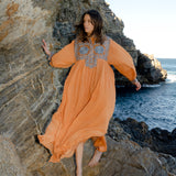 DELFINA WITH SINDHI EMBROIDERY - HONEY BLUE