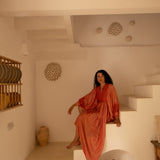 serafina pink clay silk dress