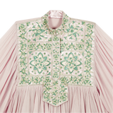 DELFINA WITH PAKKO EMBROIDERY - ROSE AND DARK GREEN