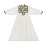 DELFINA WITH SINDHI EMBROIDERY - UNDYED/GOLD AND GREY