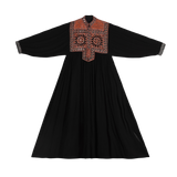 DELFINA WITH SINDHI EMBROIDERY - BLACK SHEDRON GREEN