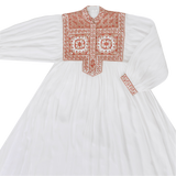 DELFINA WITH SINDHI EMBROIDERY - UNDYED SHEDRON AND SILVER