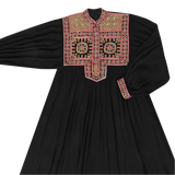 DELFINA WITH SINDHI EMBROIDERY - BLACK COFFEE SHEDRON