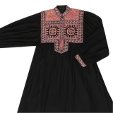 DELFINA WITH SINDHI EMBROIDERY - BLACK SHEDRON GREEN