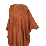 THEA SILK DRESS / Amber cognac