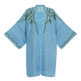 FREYJA LINEN ROBE / BLUE