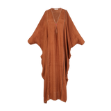 THEA SILK DRESS / Amber cognac
