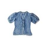 Agata Blouse / Silk- AZURE