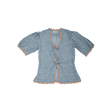 Agata Blouse / Khadi cotton - AZUL CIELO