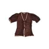 Agata Blouse / Silk- ESPRESSO