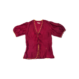 Agata Blouse / Silk- POMEGRANATE