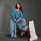 CHLOE TOP SILK / MISTY BLUE