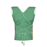 CHOLI-EMERALD/ GOLDEN LEAVES