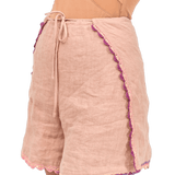 Elsa Shorts / Linen-Cream Violet