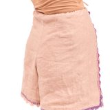 Elsa Shorts / Linen-Cream Violet