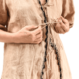 Agata Blouse / Linen-Cream Black