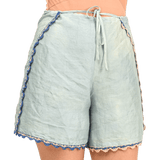 Elsa Shorts / Silk-Acqua