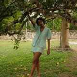 Agata Blouse / Silk- MINT