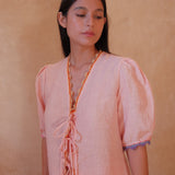 Agata Blouse / Linen - BLUSH