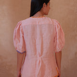 Agata Blouse / Linen - BLUSH