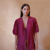 Elsa Shorts / Silk - POMEGRANATE