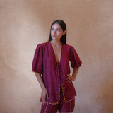 Elsa Shorts / Silk - POMEGRANATE