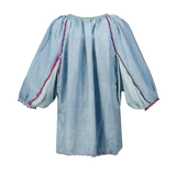 CHLOE TOP SILK / MISTY BLUE