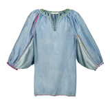 CHLOE TOP SILK / MISTY BLUE