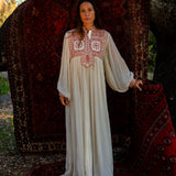 DELFINA WITH SINDHI EMBROIDERY - UNDYED SHEDRON AND SILVER
